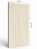 Cava Veins Cream 30 × 60 cm Structured Matt porcelain tile, angled side view with dimensions in centimetres