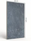 Harrat Anthracite 120 × 60 cm Matt porcelain tile, angled side view with dimensions in centimetres