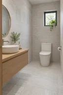 Haven Grey 40 × 90 cm Matt porcelain tile, cloakroom, floor and walls
