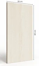 Cava Veins Beige 30 × 60 cm Structured Matt porcelain tile, angled side view with dimensions in centimetres