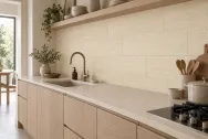 Cava Veins Cream 30 × 60 cm Structured Matt porcelain tile, kitchen wall, brick bond