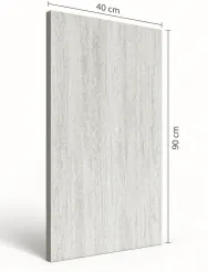 Haven Grey 40 × 90 cm Matt porcelain tile, angled side view with dimensions in centimetres