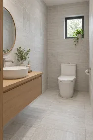 Haven Grey 40 × 90 cm Matt porcelain tile, cloakroom, floor and walls