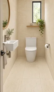 Cava Veins Cream 30 × 60 cm Structured Matt porcelain tile, cloakroom, floor and walls