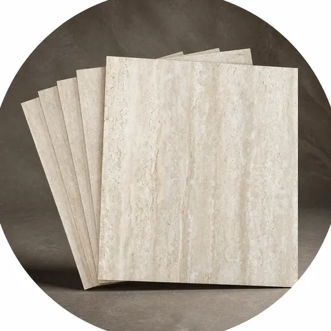 Ascoli outlet tile samples fanned out against a dark backdrop