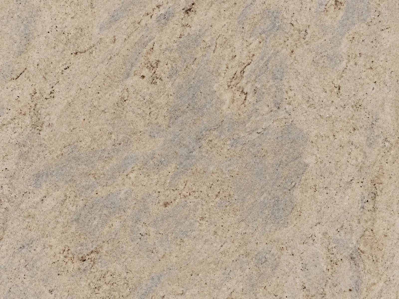Kashmir White granite slab, cream with fine grey and brown speckles
